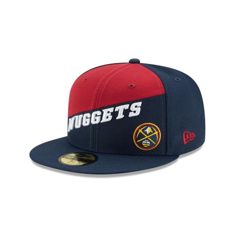 NBA Denver Nuggets Color Split 59Fifty Fitted (KFW7302) - Blue New Era Caps